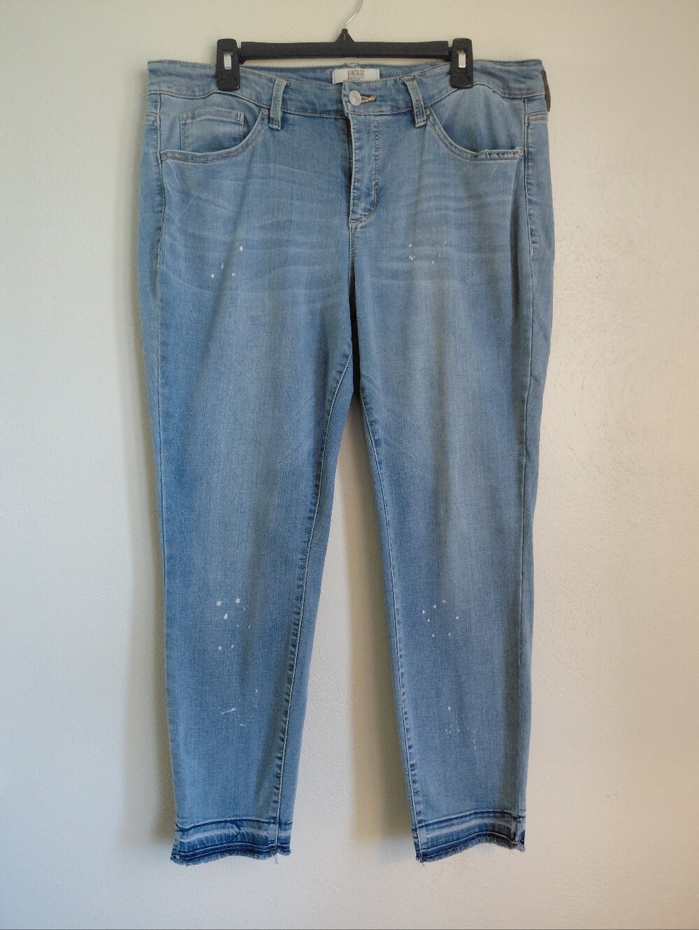 Womens Vintage America Blues Light Wash Skinny Jeans Sz 18W